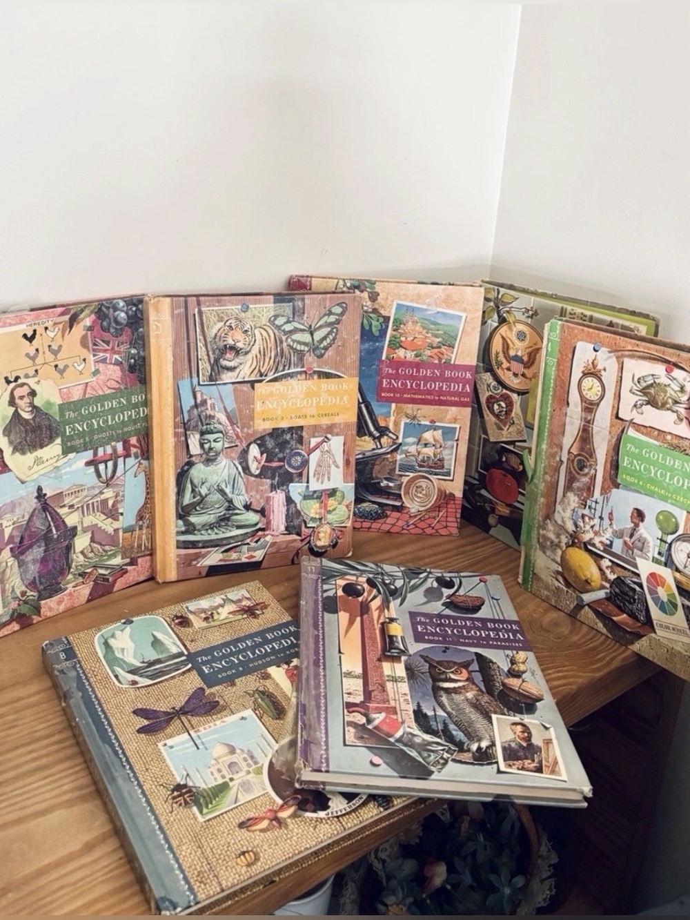 VTG 1959 Golden Book Encyclopedia Set: 7 Volume Hardcover ~ Scrapbook Material